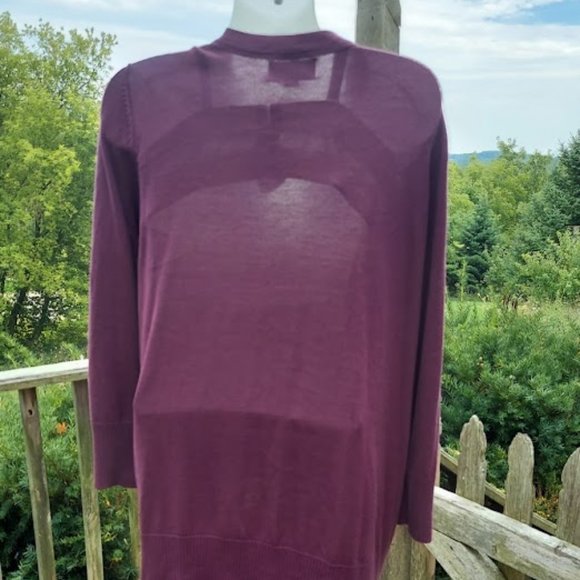 Avenue Sweater Collection Plus Size 26/28 Plum Cardigan - Acrylic Button Down - Picture 3 of 8